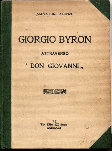 Salvatore Alonzo, Byron attraverso Don Giovanni, 1931